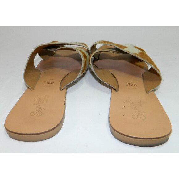 Seychelles Womens Cowhide Leather Sandals Size 7.5 Made In Italy Brown Tan Cow - Picture 6 of 14